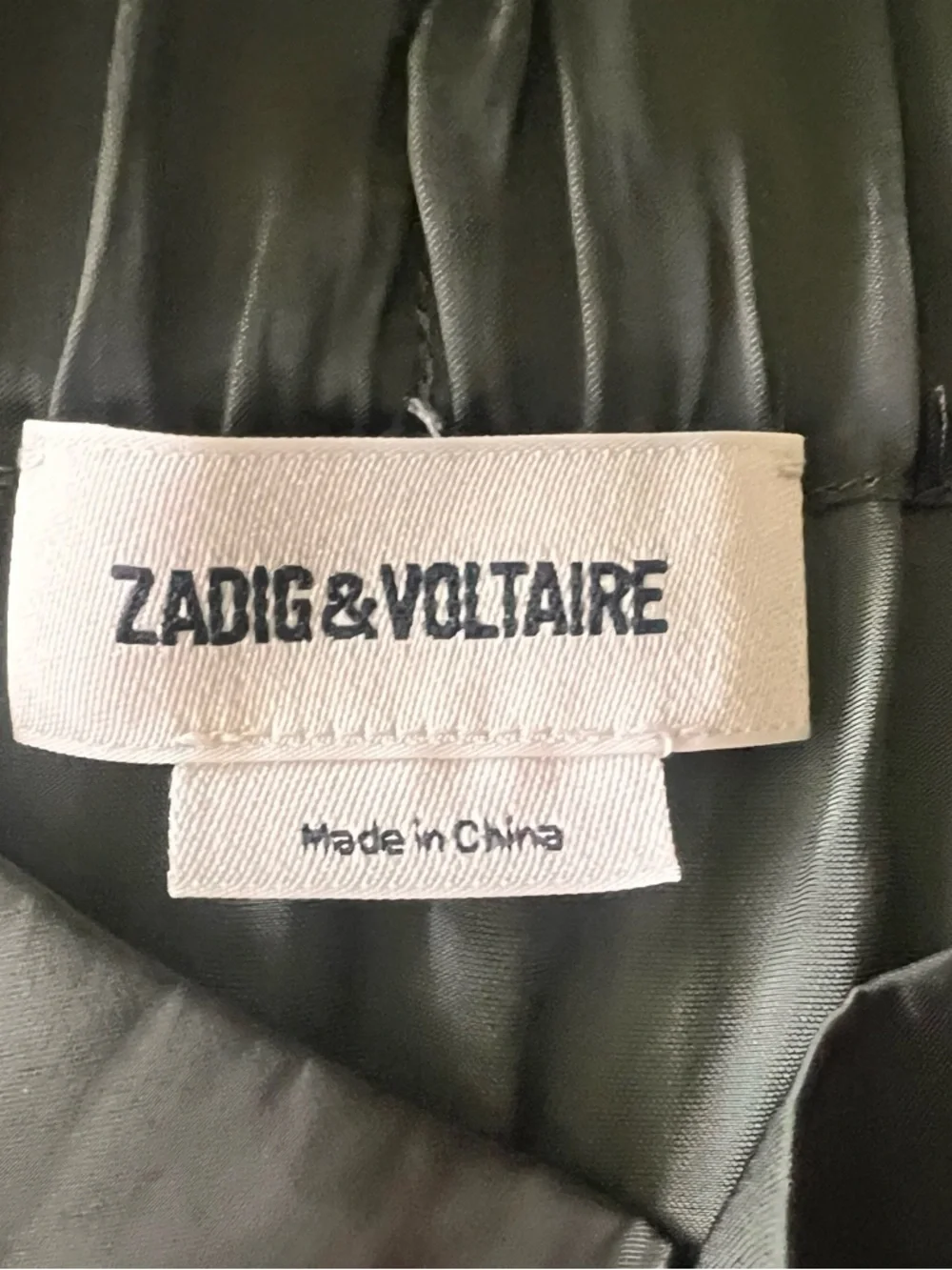 ZADIG & VOLTAIRE Sz 42 XL Jiji Green Satin Midi Skirt Orig $258 Excellent Cond - Picture 5 of 7